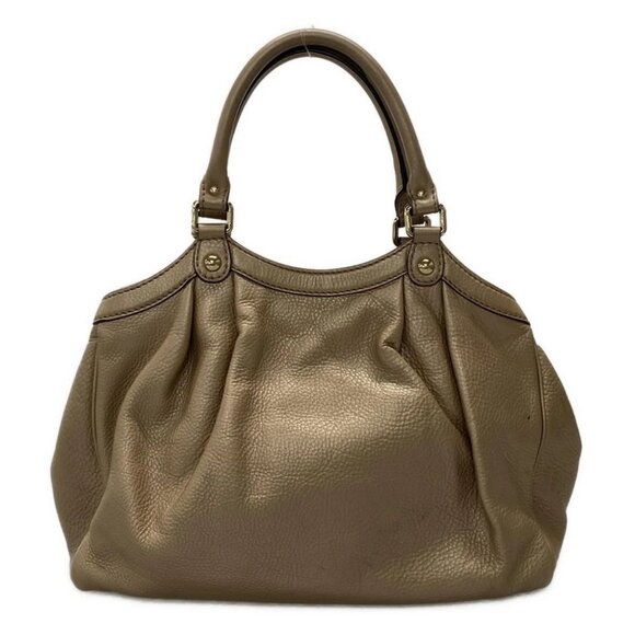 Auth GUCCI Sukey Pink Beige Leather Tote Bag - Picture 3 of 9